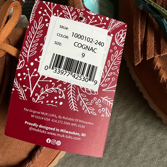 🥾 NWT MUK LUKS Cognac Soho Street Suede Moccasin Size 9 - Picture 4 of 11